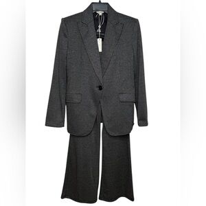 Max Studio Women’s Black & Cream Patterned 2 Piece Pant Suit XS